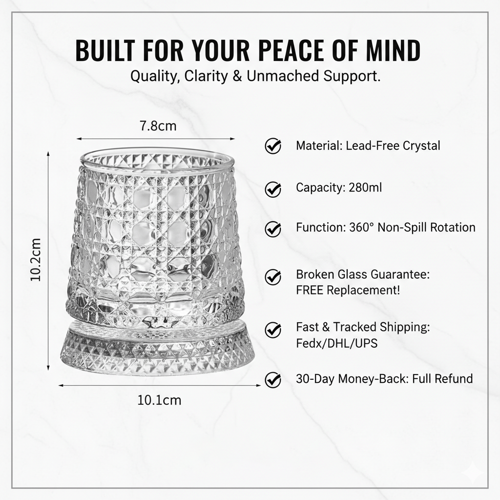 🍻The Zenith 360° Kinetic Crystal Whiskey Tumbler